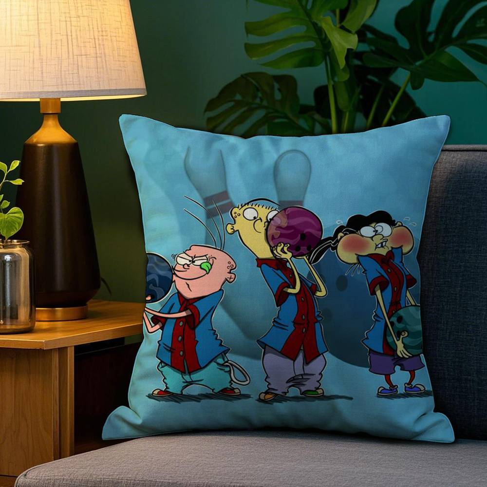 E-Ed Edd N Eddy Pillow Case Anti-dustmite Pillowcase Invisible zipper silky Sofa cushion cover