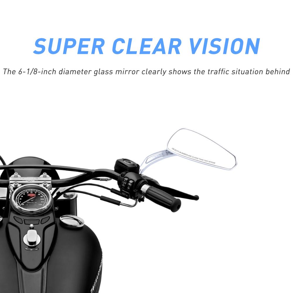 Motocyklová hořící chromová/černá boční zrcátka pro Harley Davidson Softail Standard FXST Glide Electra Road Custom Dyna