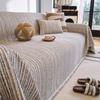 All-Season Universal Non-Slip Fit Soft Chenille Striola Couch Cover Cushion Protector One-Piece Full Coverage Sofa Throw Cover