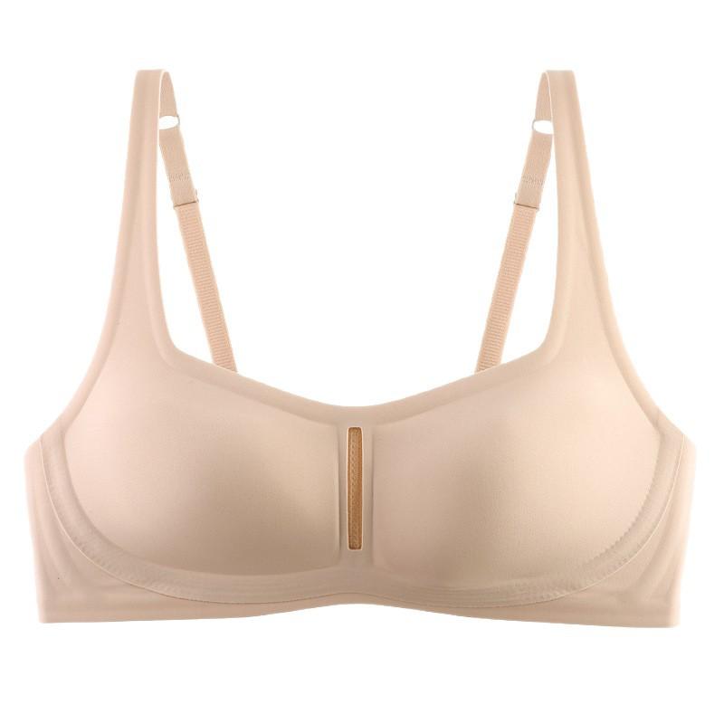 New soft support, invisible skin, large chest, small gathering, breathable and comfortable, no steel ring, lift the Shiwen bra.