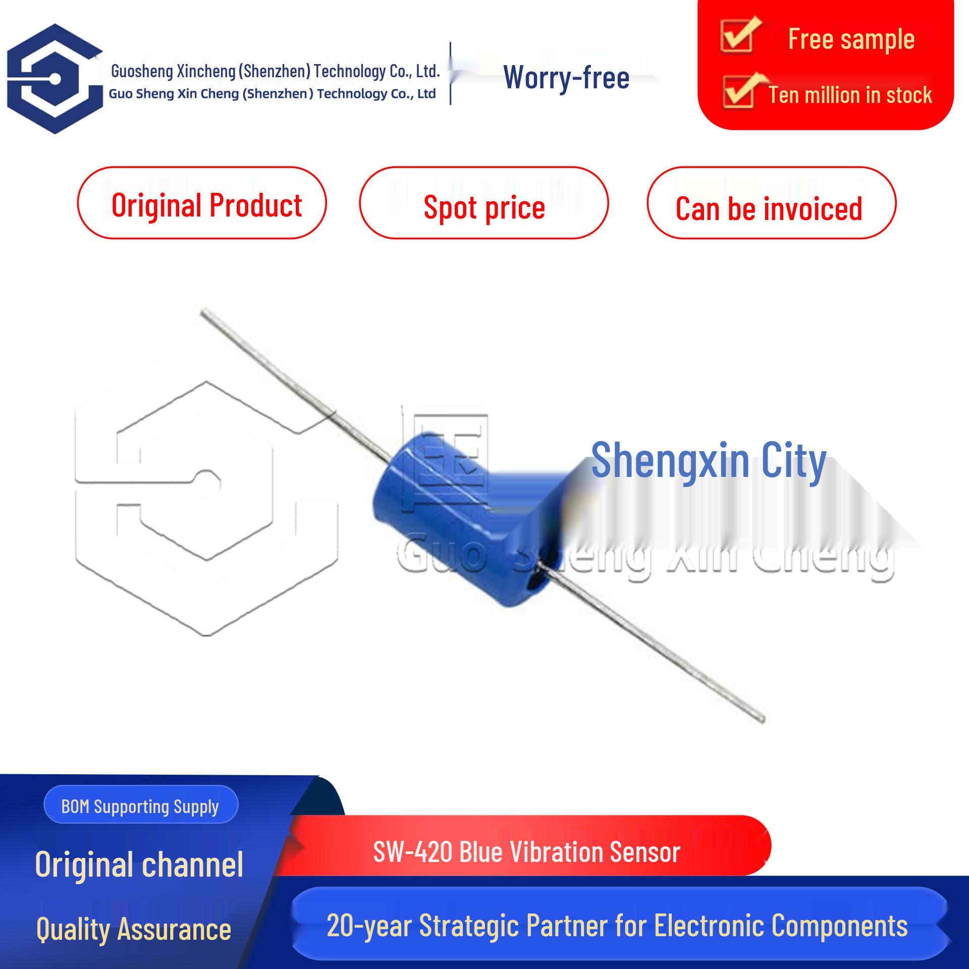 

Genuine SW-420 Vibration Sensor Switch Pack (10 Pieces) - Blue, Normally Closed Type