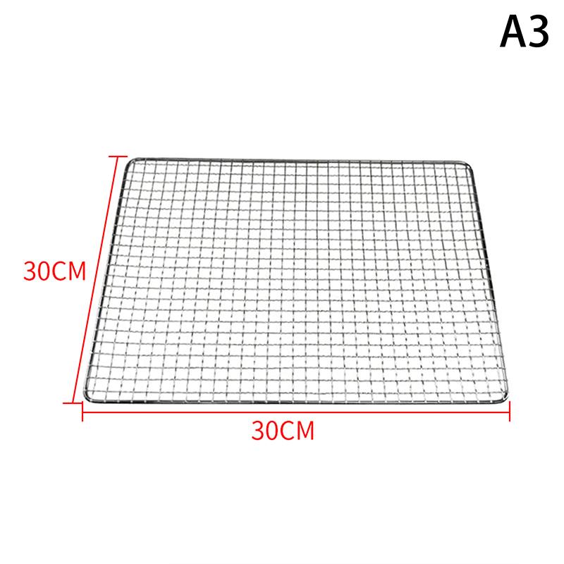 

304 Stainless Steel Rectangle Square Bbq Net Mesh Grill Nonstick Baking Mat Outdoor Camping Barbecue Grilling Part Grates