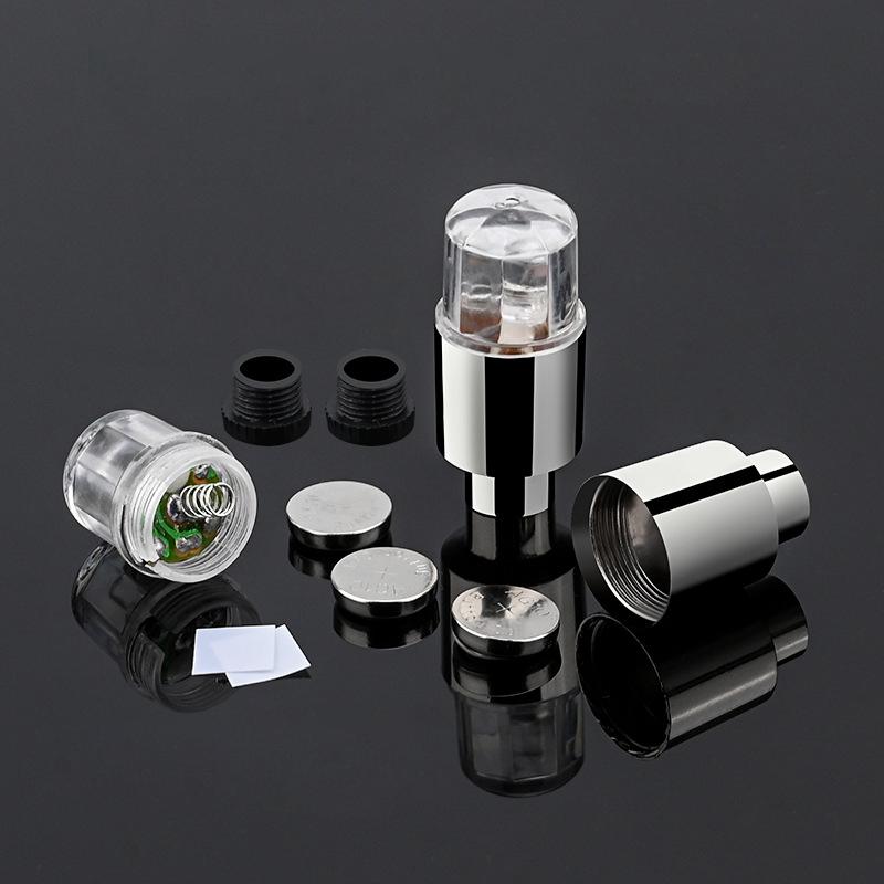 2/4PCS Wheel Lights Cap Car Moto Bike Wheel Tire Tyre Air Valve Stem LED Light Neon Valve Cap Lamp Tire Hub Colorful Flashing