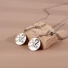 Simple Diamond-Encrusted Letter Round Brand Necklace Female Personality Retro Niche Design Wind Trend Jewelry
