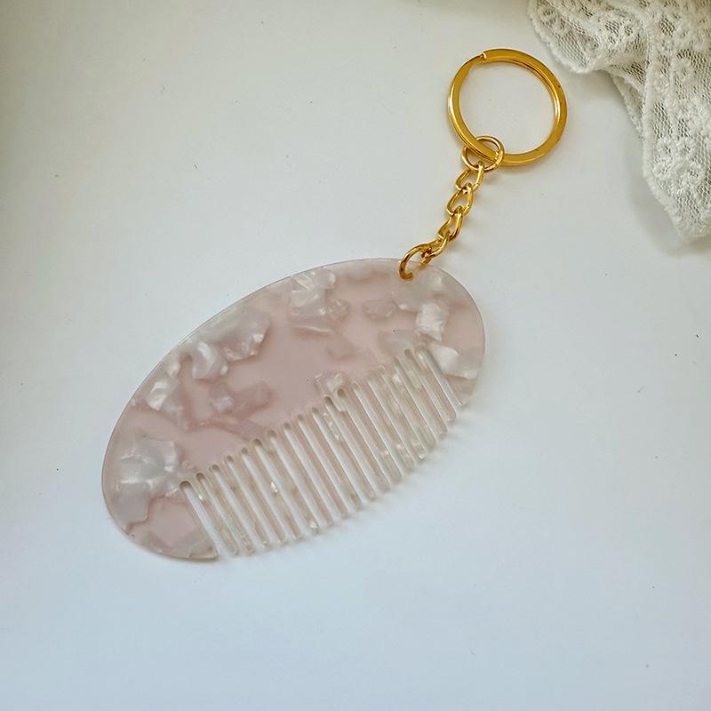 Portable Mini Comb Cute Keychain For Women Backpack Pendant Bag Decor Colorful Key Chains Car Keychains Travel Hair Accessories