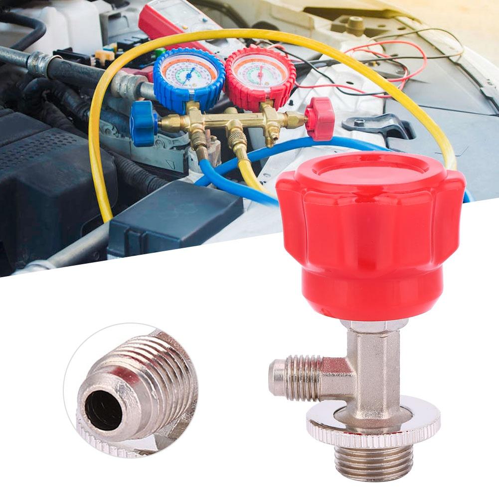 Vehicle air conditioning charging tool with metal bottle opener for car maintenance and repair with safe handle