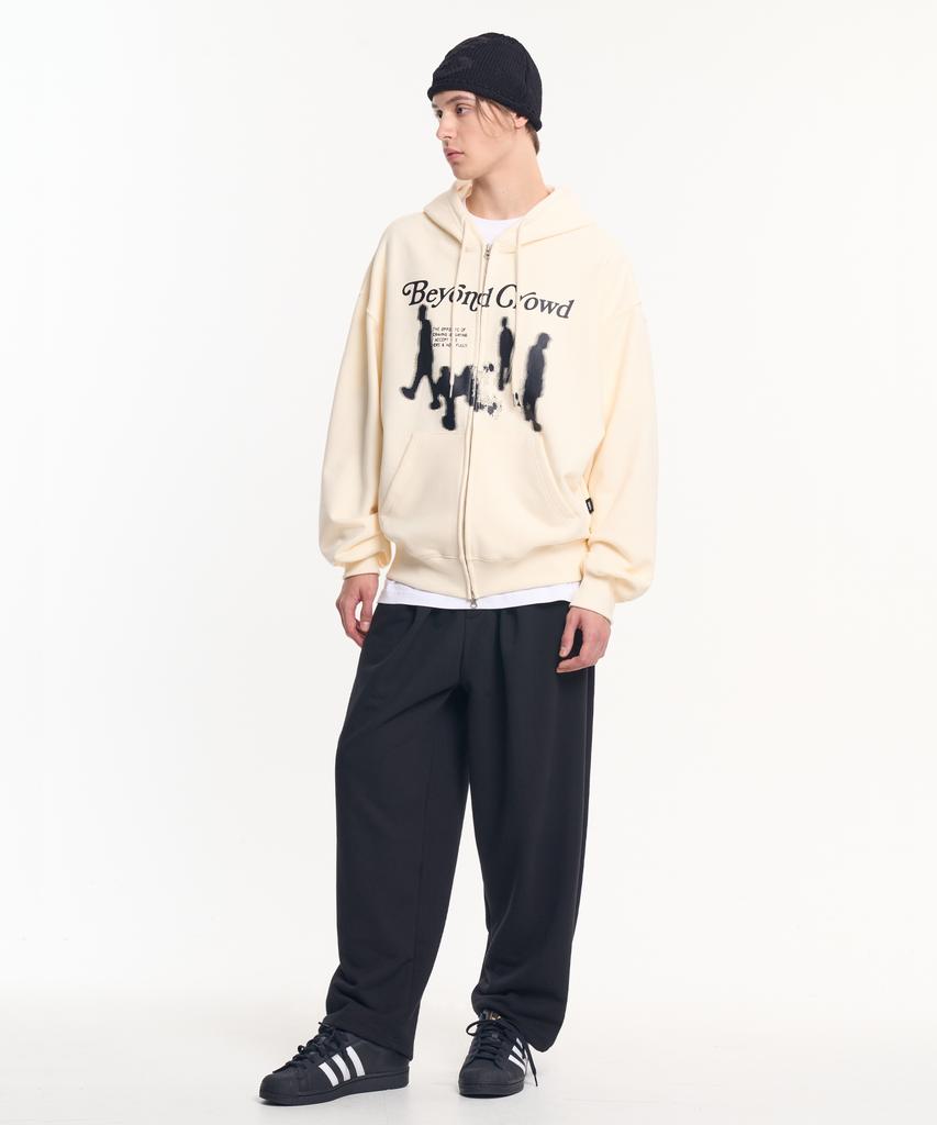MOO Single-Pleat Balloon Wide Sweatpants - Black