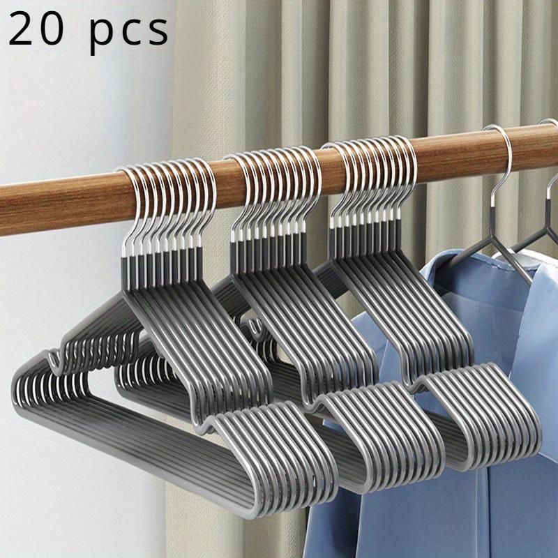 

10/20 упаковок тяжелых металлических вешалок с нескользящей ручкой премиум-класса — сверхпрочные, устойчивые к ржавчине вешалки для одежды и одежды для экономии места 20pcs серый