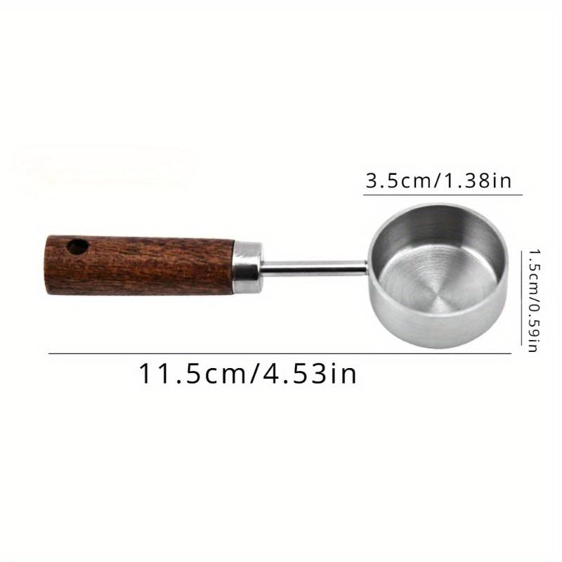 

1 шт. Мерная ложка с деревянной ручкой Новая 10 мл Ложка для кофе из нержавеющей стали Ложка для сухого молока Ложка для кофейного порошка Ложка для чая Дом серебряный