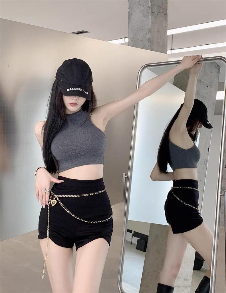 2024 Spring French High Waist Slimming Leggings and Sporty Korean Hot Pants