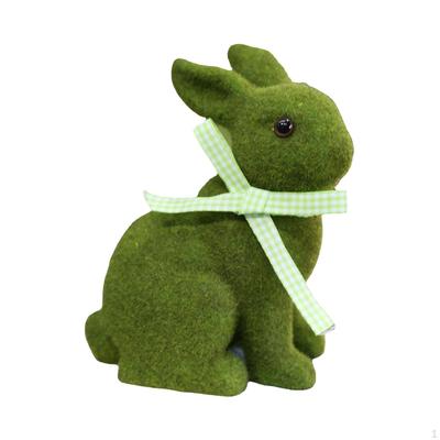 Jolie Statue de Pâques Figurine Lapin Sculpture Animale en Résine Artisanat pour Étagère Table de Fête