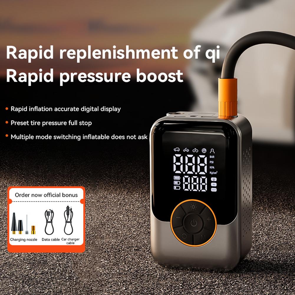 Wireless Car Tire Inflator Portable Air Pump Electric Air Injector LCD Display Air Compressor For Car Bike Motorcycle Tyre Ball