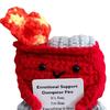 Emotional Support Dumpster Fire Cute Positive Crochet Dumpster Fire Crochet Trash Can Fire Funny Gifts for Friends Coworker