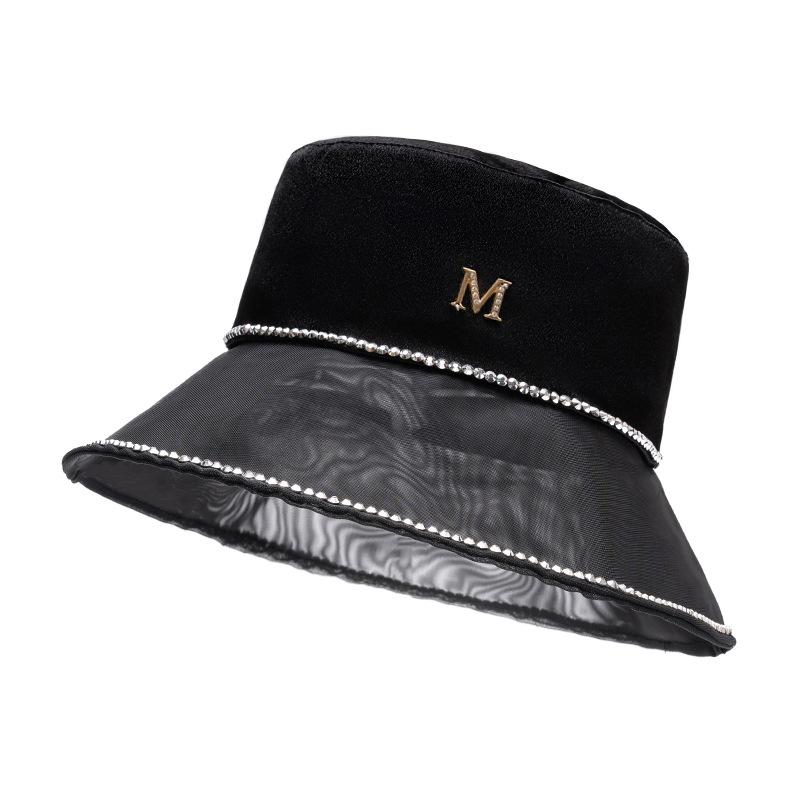 Pearl Fisherman Hat Women's Mesh Big Riding Spring Summer Sunshade Sunscreen Beach Basin Hat