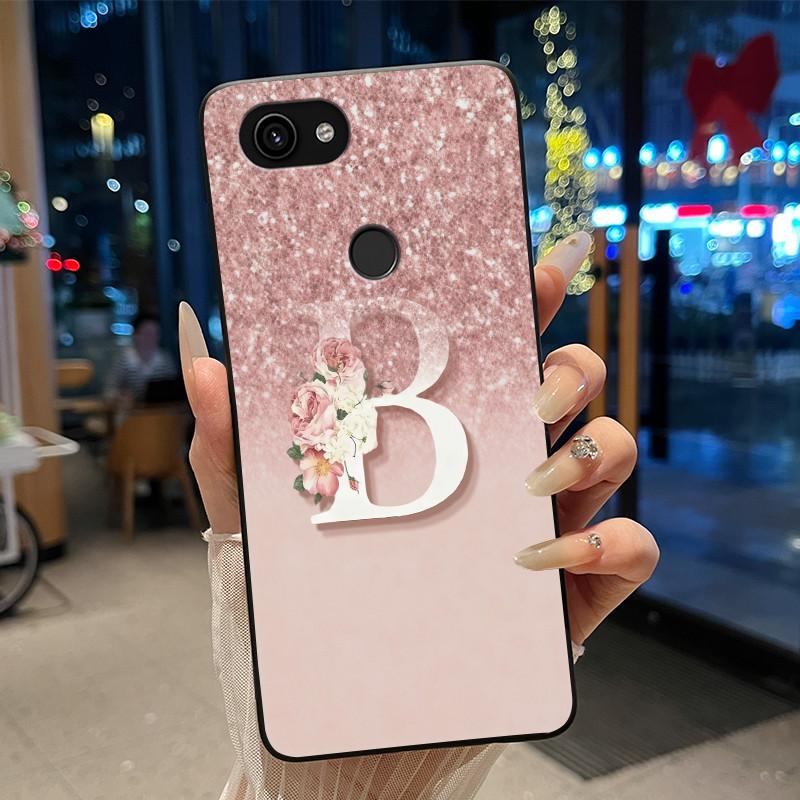 

Shiny Starry Sky A-Z Letter Phone Case For Google Pixel 3a Soft Silicone Black Case For Google Pixel 3a XL Anti-scratch Casing Google Pixel 3a