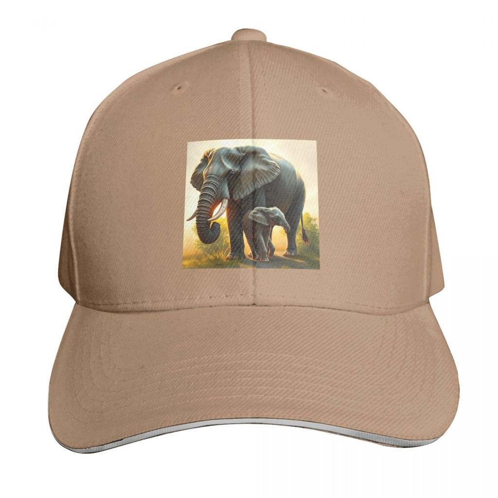 A Majestic Elephant With Her Baby Elephant Cap Fashion Casual Baseball Caps Adjustable Hat Hip Hop Summer Unisex Baseball Hats