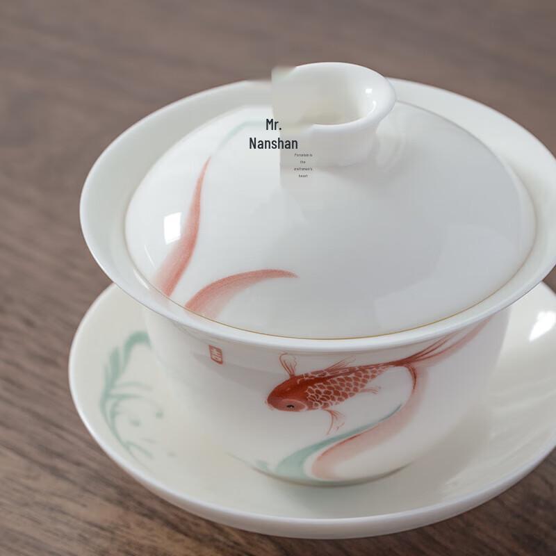 Nanshan Mr. Plain Brocade Lotus Ceramic Gaiwan