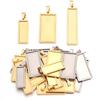2pcs/lot Gold Stainless Steel Rectangle Bases Cabochon Bezel Blank Trays For Pendants Setting Jewelry Making Findings Supplies