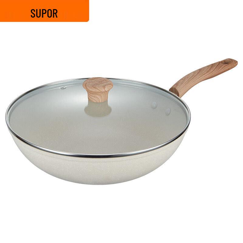 Supor Non-stick Induction & Gas Wok, Frying & Stir-fry Pan, Low Oil Smoke Cooking Pot (VC30PAN01)