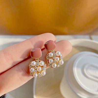 High End Retro Hong Kong Style Hepburn Style Pearl Earrings Silver Needle Earrings Women's French Autumn and Winter Style Temperament Earrings
