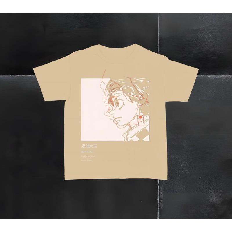 Heißes Tanjiro Demon Slayer Grafikdruck T-Shirt Sonnenatmung Erbe Sommer Neues T-Shirt Mit Ziel brennen Flammen-Schwert Locker Lässig Übergröße Sommer Neues T-Shirt