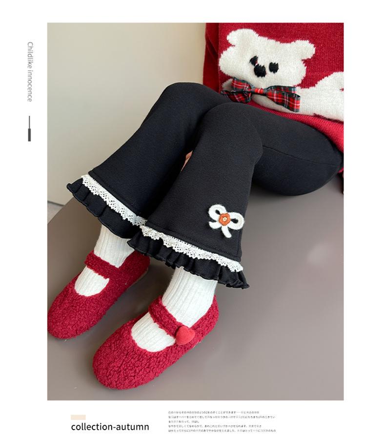 2025 Girls' Fleece-Lined Flare Pants - Winter Fashion Leggings