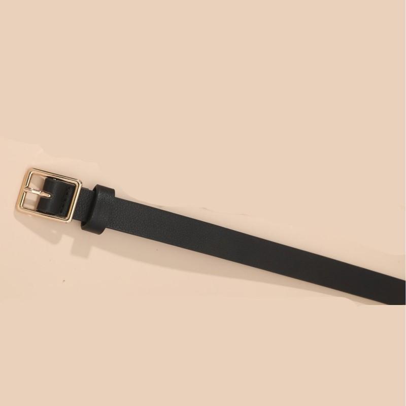 Golden Small Square Buckle, Versatile, High-end, Simple, Trendy, Fashionable, Personalized, and the Thin Waistband Is Also Very