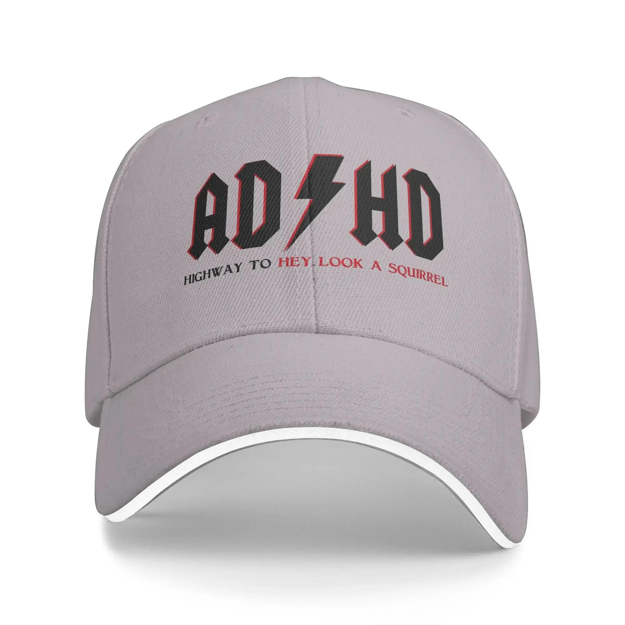 

ADHD Highway To Hey Look A Squirrel Casual Baseball Cap Spring Funny Trucker Hat Hiking Fishing Snapback Cap Unisex Adult Retro One Size