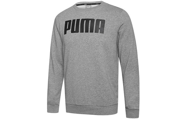 PUMA Sweatshirts Men s Gray Crew Neck Moderate Regular 855227-02 L