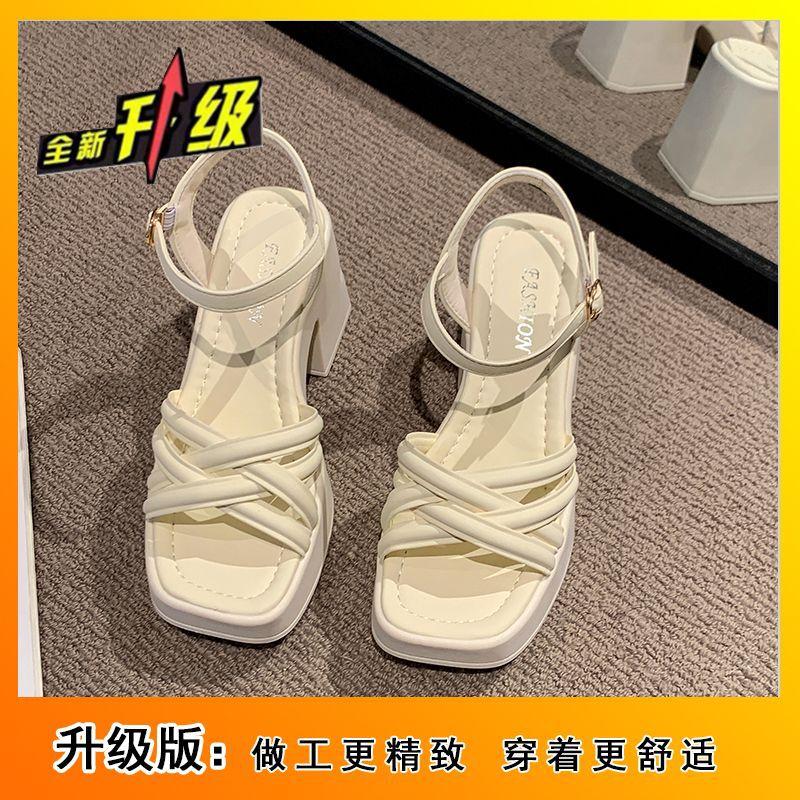 Fashion Casual Women's Shoes Waterproof Table Slope Heel High Heels Wear-resistant Thick Heel Roman Sandals Women's New Summer 2025