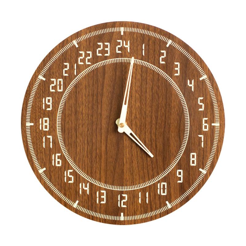 1 шт. Светящиеся деревянные 24-часовые настенные часы Часы Светящиеся Креативные Взрывные Часы Гостиная Простые и Модные