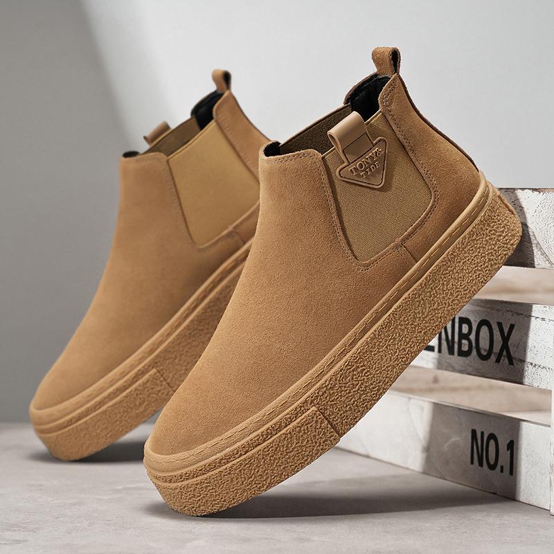 

Ботинки челси мужские 2024 года осень-зима бархатные ботинки Martin универсальные ретро ботинки с одной педалью высокие ботинки короткие ботинки на толстой подошве мужские 44