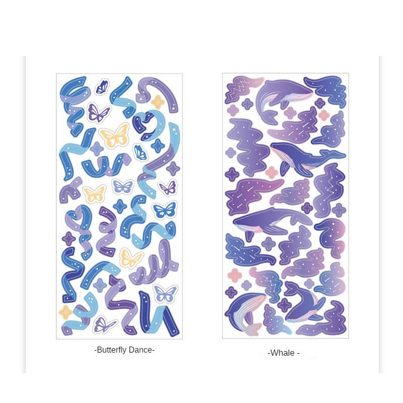 ПЭТ блестки звезда наклейка снежинка наклейка цвет DIY декоративная наклейка канцелярские товары подарок домашние мелкие предметы наклейка украшение