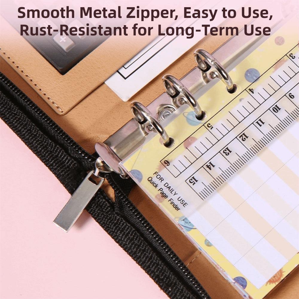 PU Leather Portfolio Binder Cover A6 Work Record Book Memo Book File Folder  Document Storage