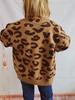 Autumn and Winter New Loose Casual Leopard Print Single Breasted Long Sleeved V-neck Knitted Sweater Jacket 3539 KTB