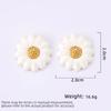 Women's Light Luxury Design Elegant Drop Oil Daisy Flower Earrings Fashionable And Versatile Niche Design Earrings