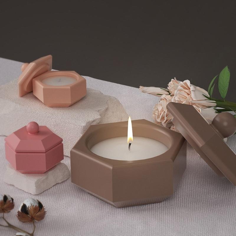 DIY Crafts Silicone Mold Hexagonal Jewelry Box Molds Silicone Candle Cup Molds Perfect for Jewelry Box Storage Container