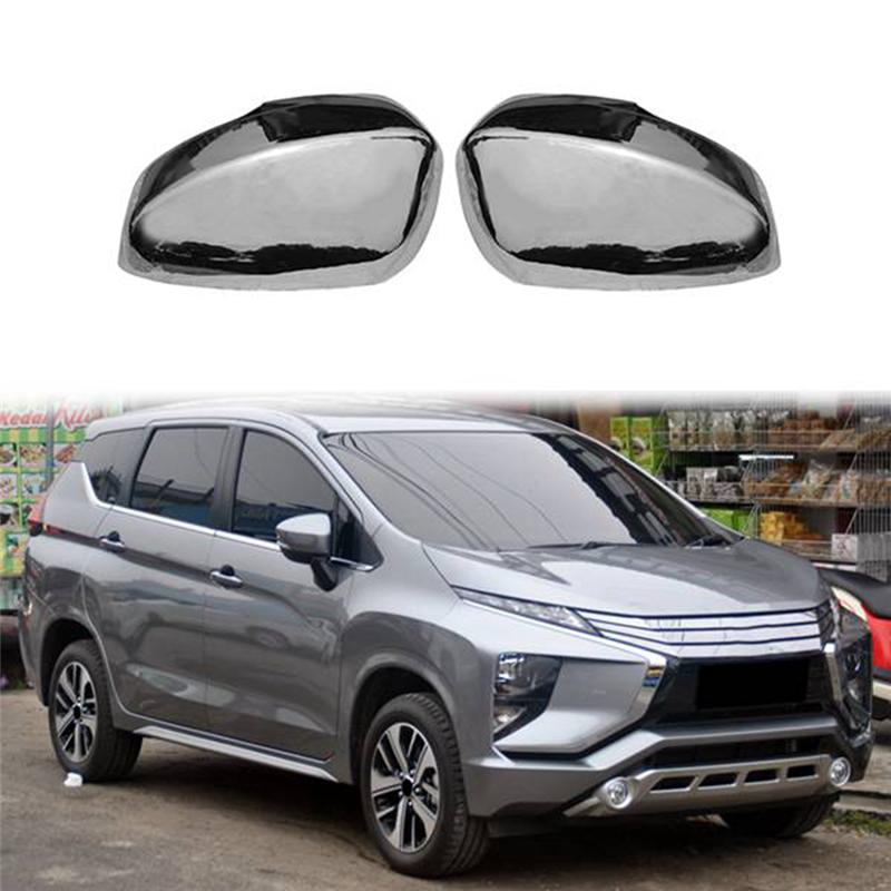 1 Pair Chrome Rearview Side Glass Mirror Cover Car Side Mirror Caps For Mitsubishi Xpander 2017 2018