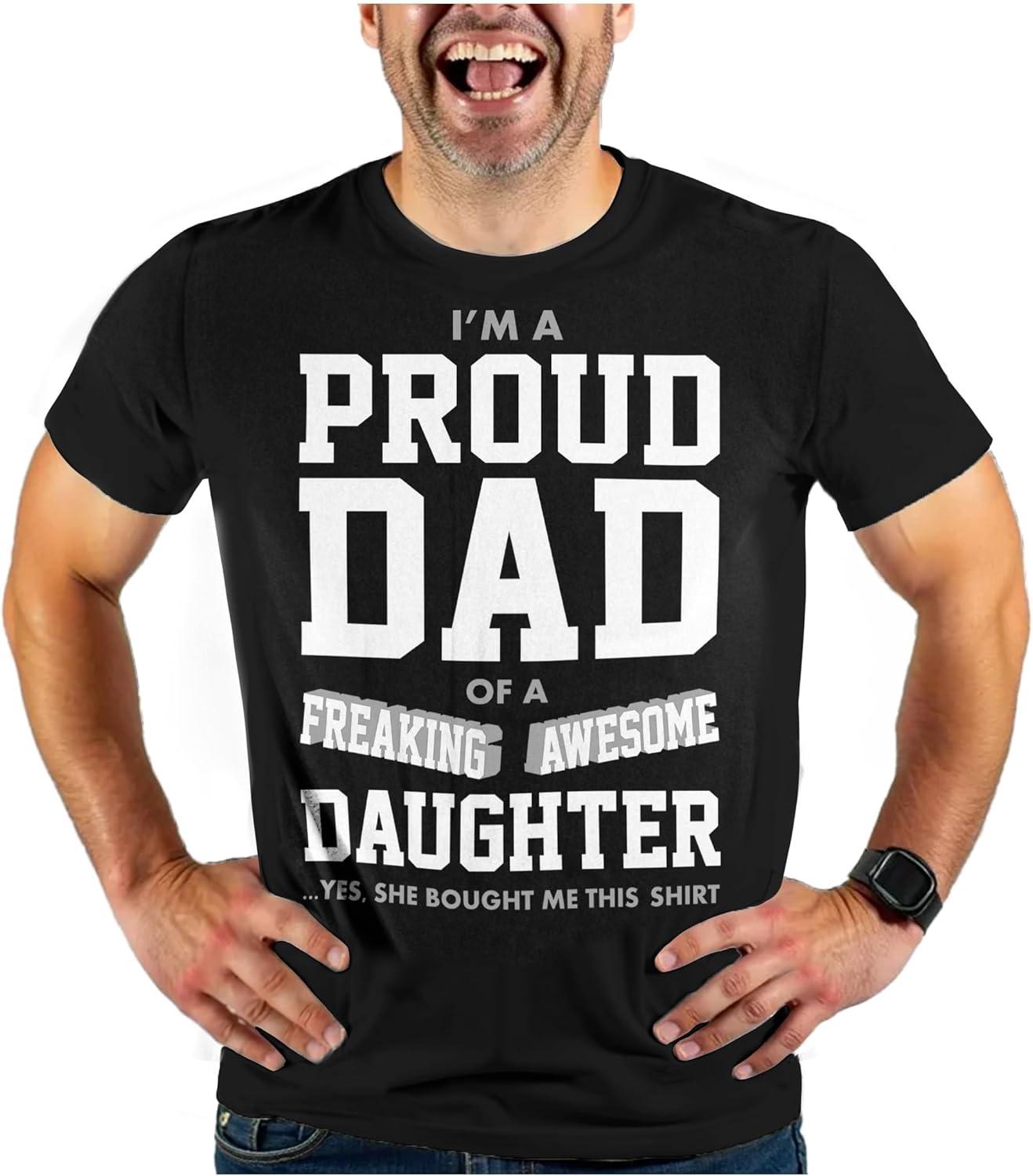 

Tstars Proud Dad Shirt Gifts for Dads from Daughter Fathers Day Funny Shirts for Men XXXXXL чорний
