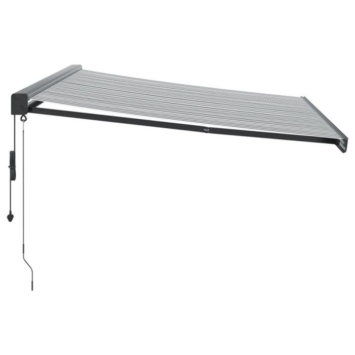 VidaXL Retractable Awning Anthracite and White 4x3 M Fabric and Aluminum, Awning, Patio Awning, Window Awning, Awnings, 3216140