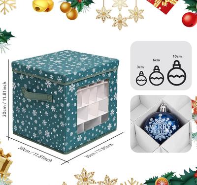 1pc Christmas Green Storage Cases, Visible Foldable Fabric Storage Box for Figurine Storage, Wine Glass Storage Box Containers