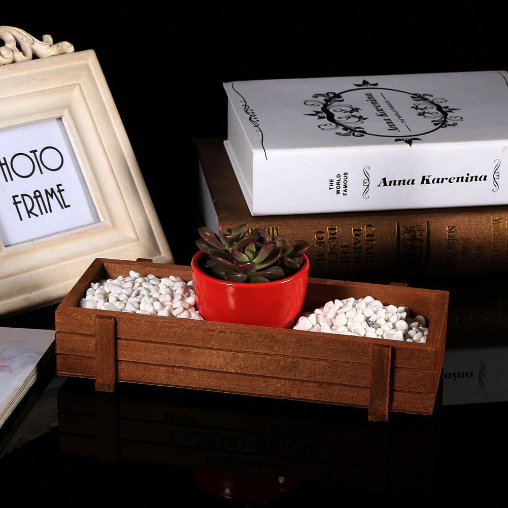 Innen Außen Holz Kräuter Blumen Sukkulenten Pflanzkasten Heim Garten Rechteck Aufbewahrungsbox