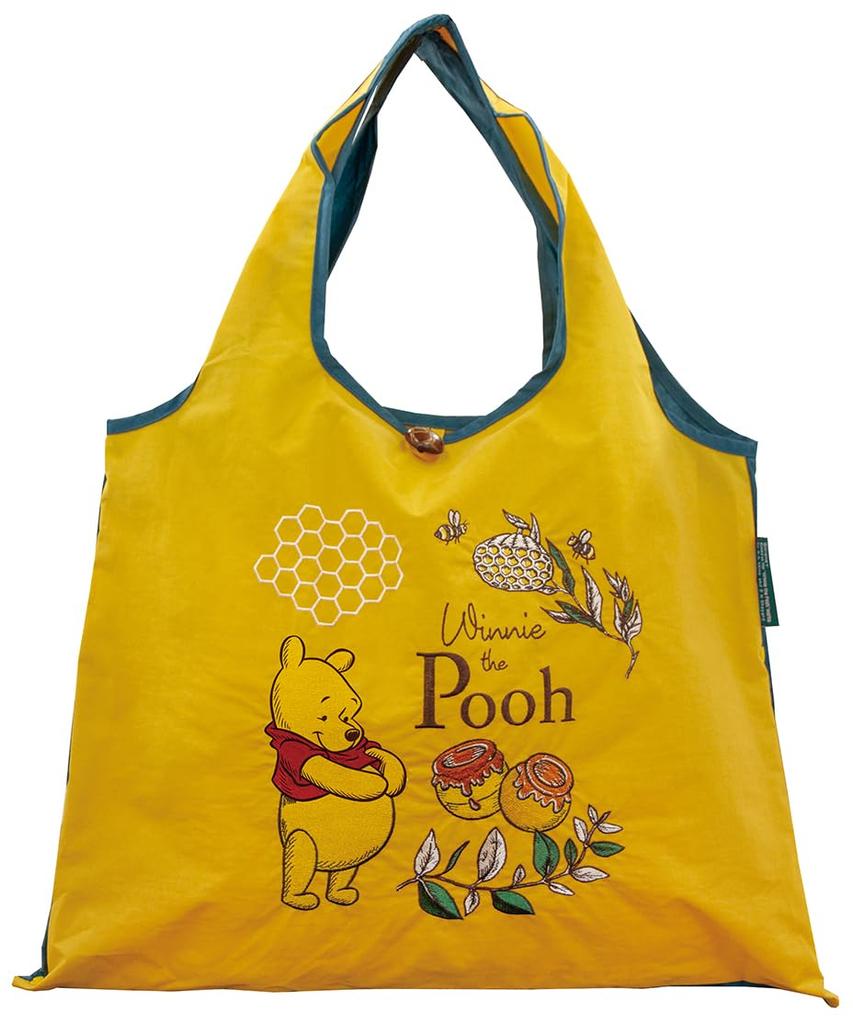 Prairie Dog Disney Embroidered Tote Nylon Large for Adults the Bag, 2-Way Bag, Foldable, Capacity, (Winnie Pooh)