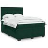 Vidaxl Continentaal Bed Met Matras, Groen, Fluweel, 140X190 Cm