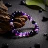 Minimalist Natural Purple Stone Beaded Bracelet for Man Women Crown Chakra Anxiety Relief Energy Yoga Accessories Jewelry Gift
