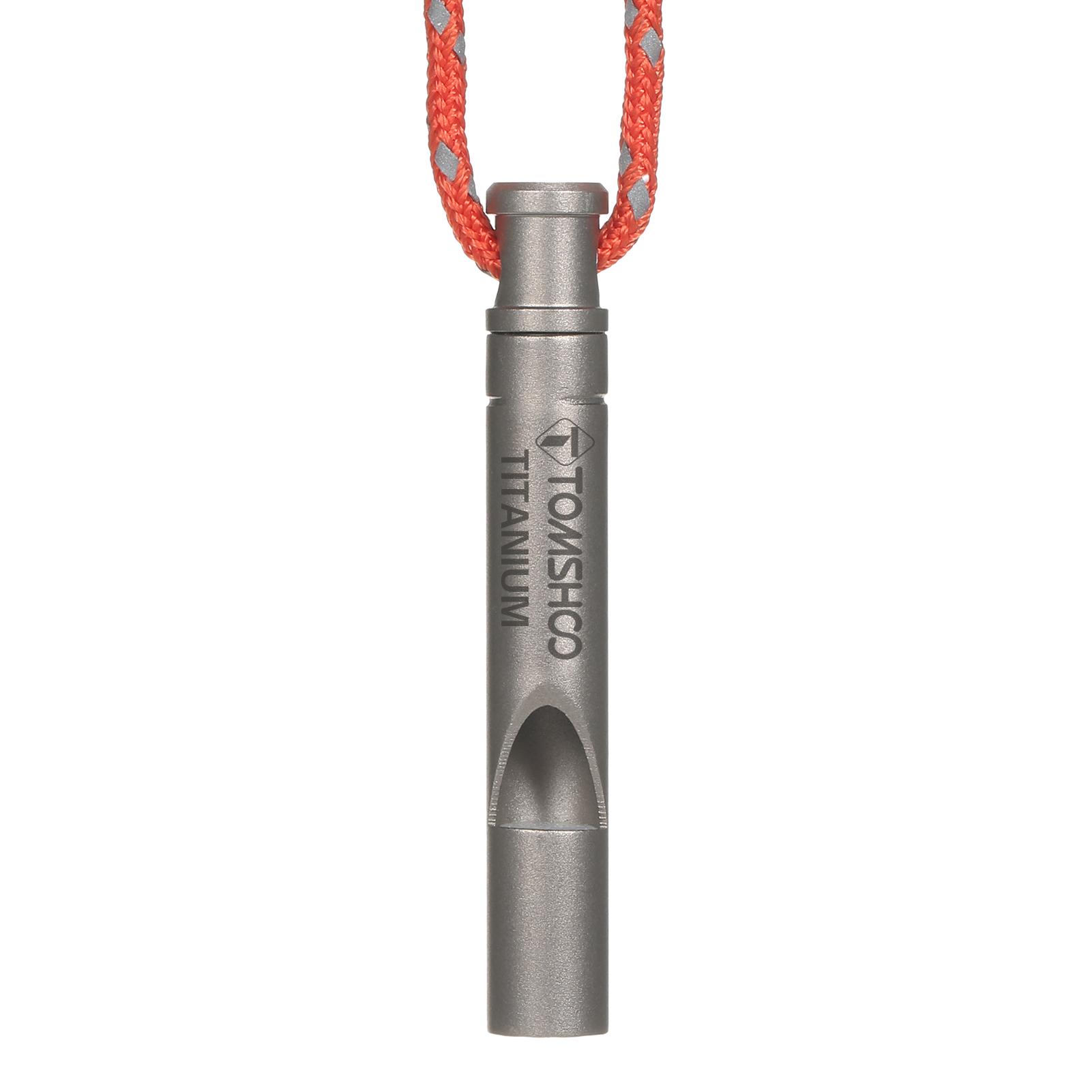 TOMSHOO Titanium Emergency Whistle with Cord Outdoor Survival Camping Hiking Exploring Emergency Whistle