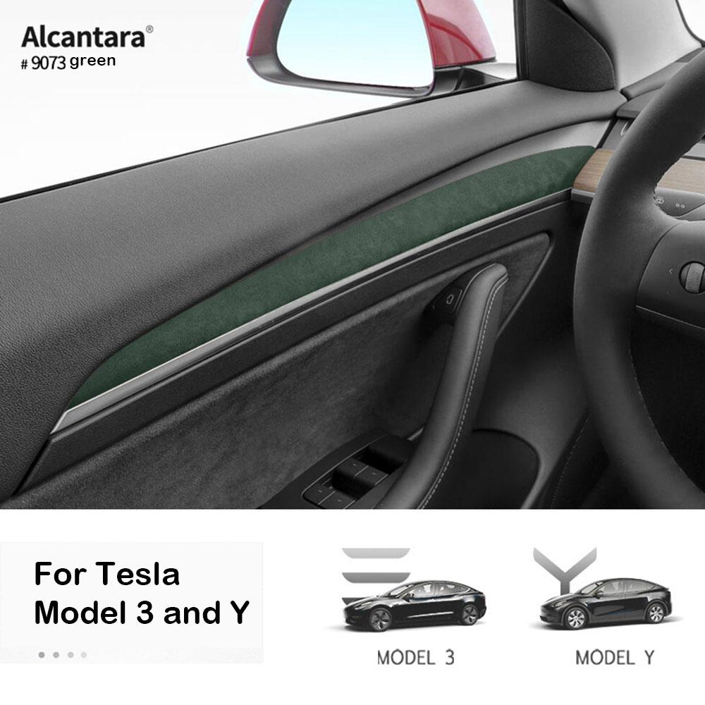 For Tesla Model 3/Y Car Door Panel Sticker Suede Door Panel Modification Scratch Resistant Decorative Sticker