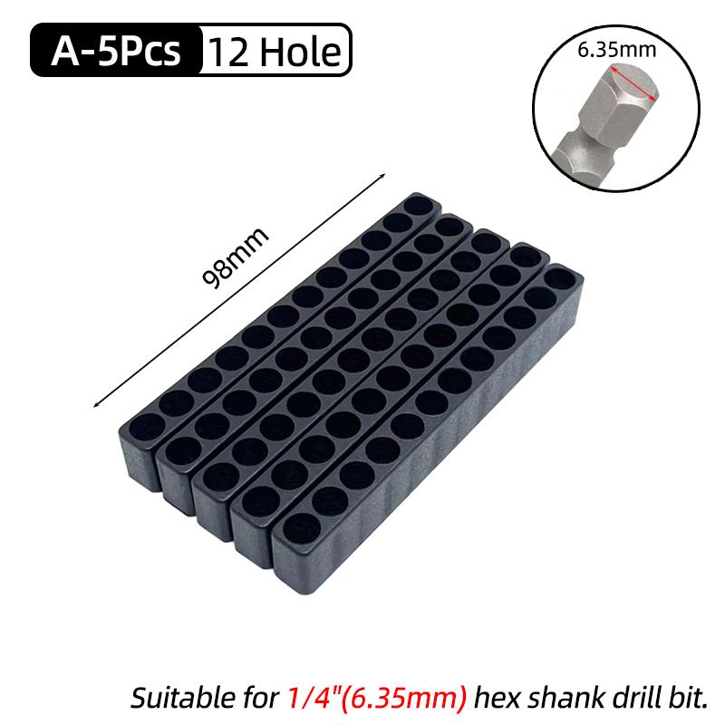 5Pcs/10Pcs Set 6/10/8/12/15 Holes Hex Shank Screwdriver Bit Holder Plastic Screwdriver Head Storage Drill Bit Stand For Power Accessories