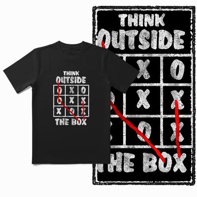 Coolmind ZB006 100% Cotton Think Out Side the Box Print Men T Shirt Loose Big Size Cotto Men Tshirt Cool Vintage Tee Shirts Men