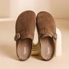 Women's Suede Birkenstock Half-Closed Moccasins - Spring 2026 Retro Style, Cute Ugly Design